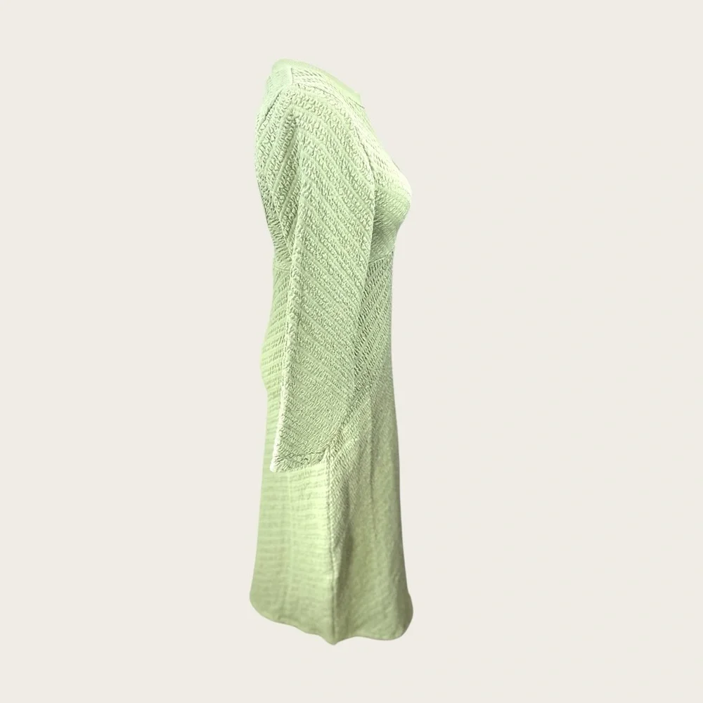 Free People Gabby dried aloe  Long Sleeve Crew Neck‎ keyhole back midi Dress